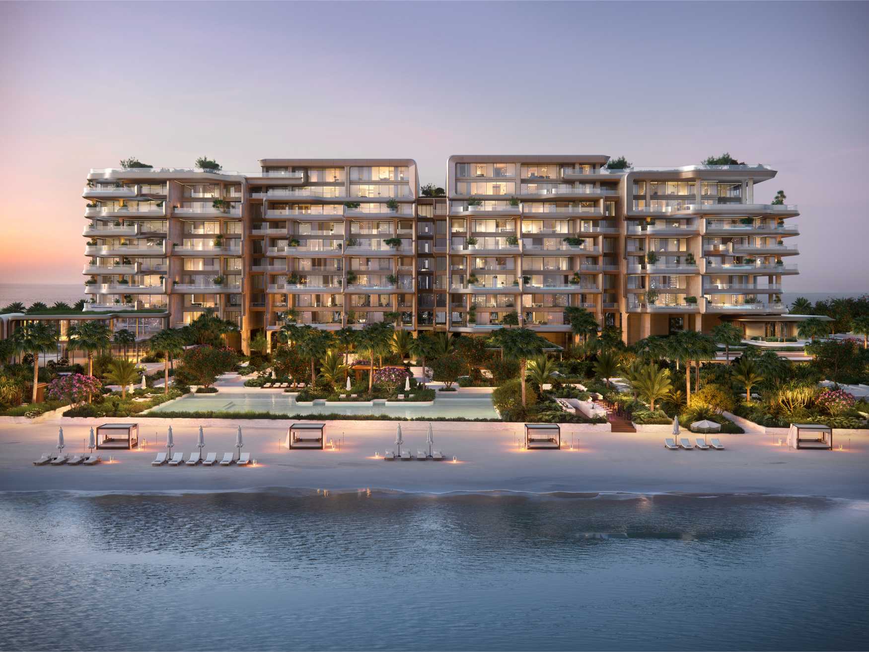 The Alba Residences Beaxh Side View Evening